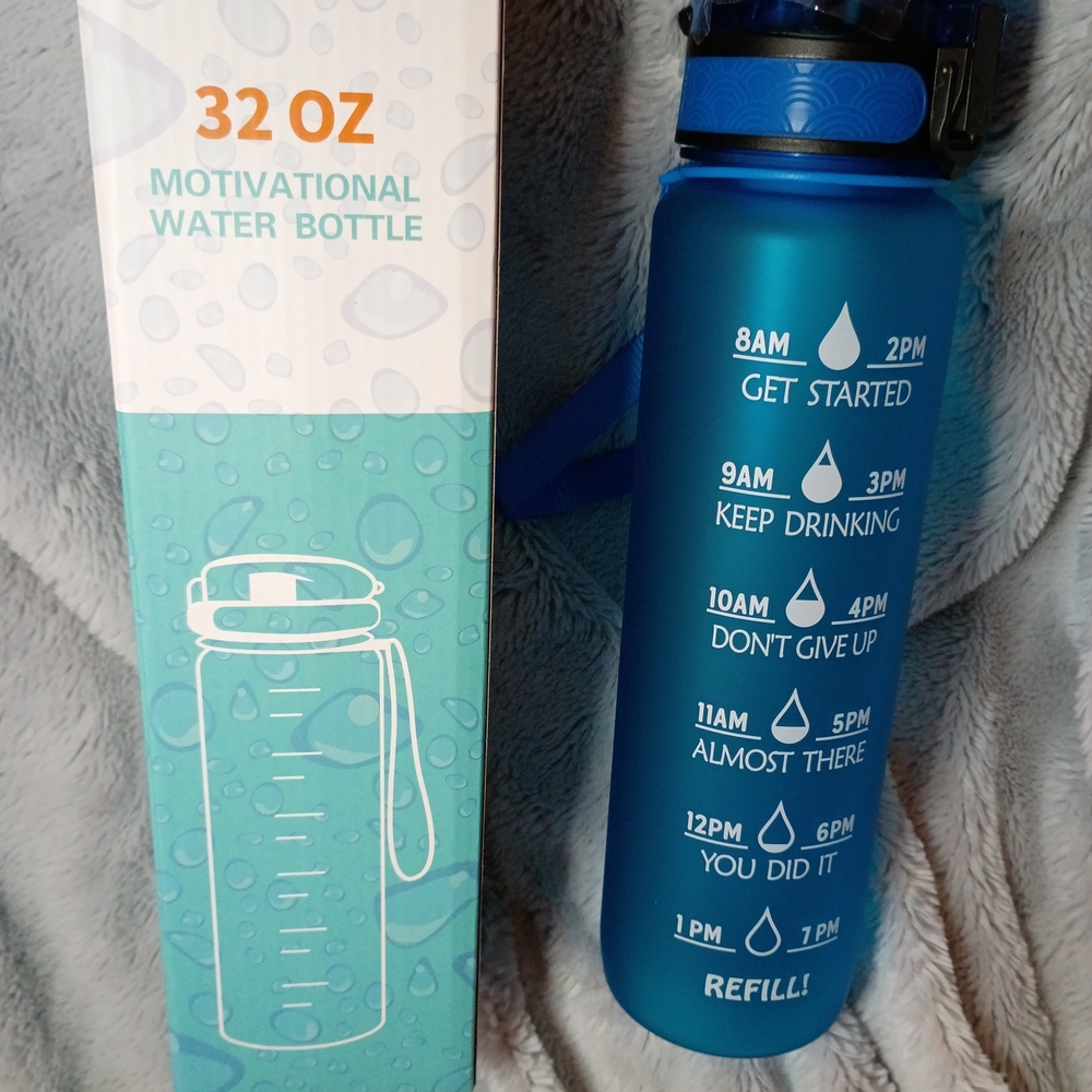 NIB Tritan Water Bottle With Time Marker Motivational Water Bottle New In Box
